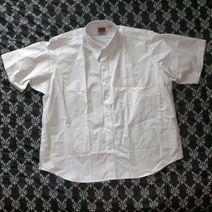 Men's white short sleeve dress shirt, sz 18.5
